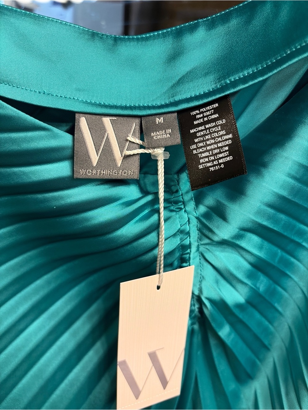 Worthington Teal Pleated Midi Skirt - Picture 3 of 6